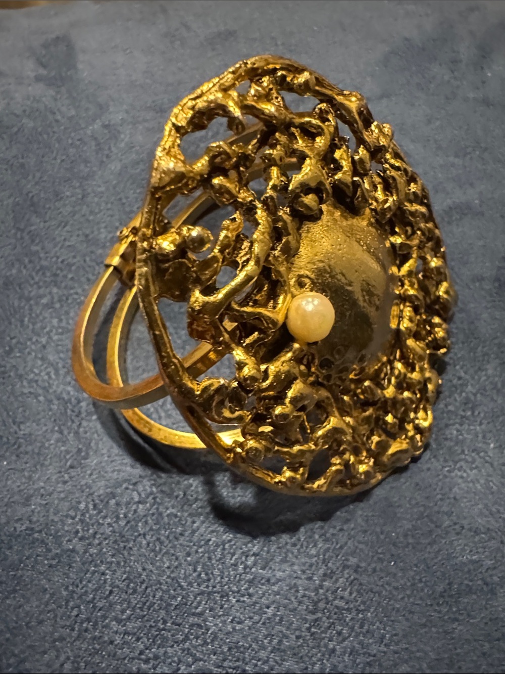HOBE Runway Cuff Sculptural Pearl Accent Bracelet